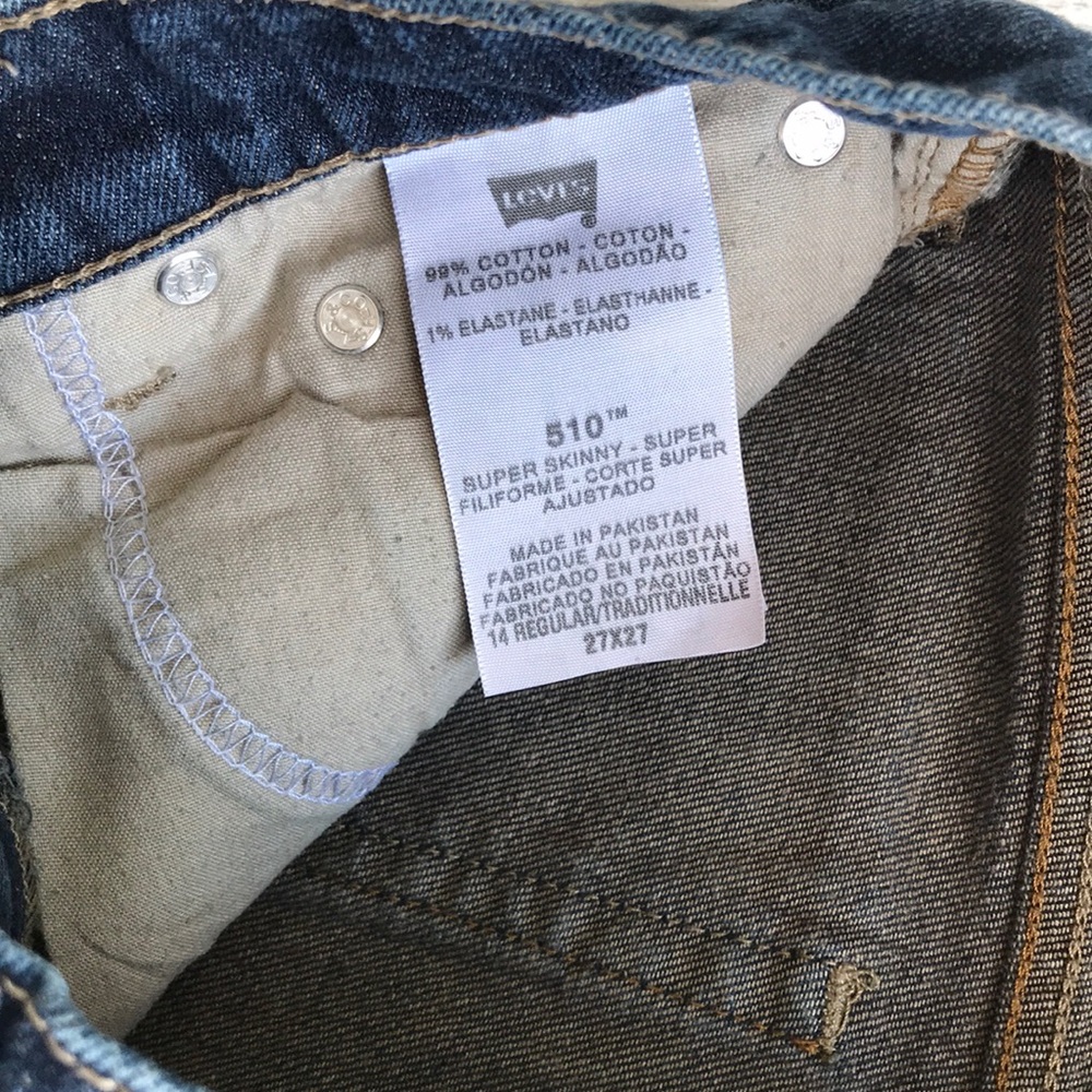 Kid’s Levy’s Boys Super Skinny Blue Jeans - Picture 3 of 5